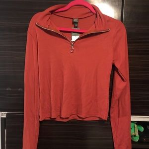 Red/Orange Long Sleeve Zipper